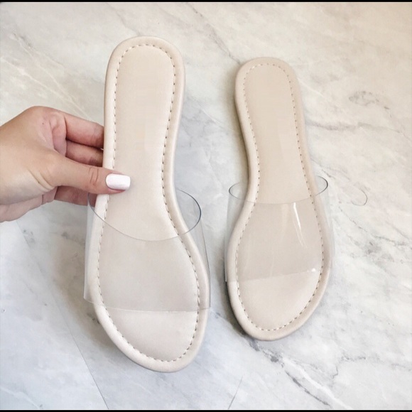 Clear Nude Slide Sandal - Picture 3 of 3